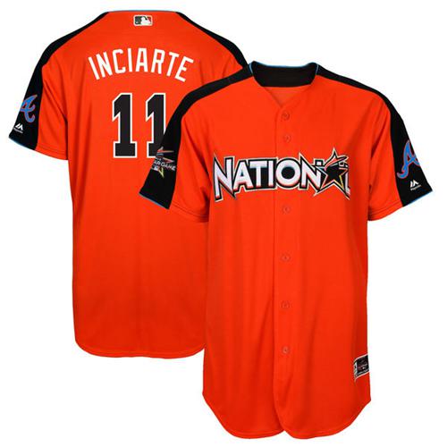 Braves #11 Ender Inciarte Orange 2017 All-Star National League Stitched